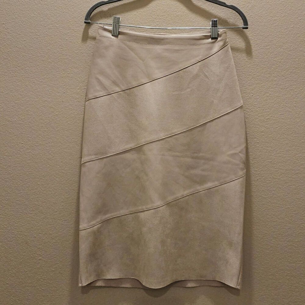 Siani Women's Faux Leather and Faux Suede A-Line Skirt Size Small
